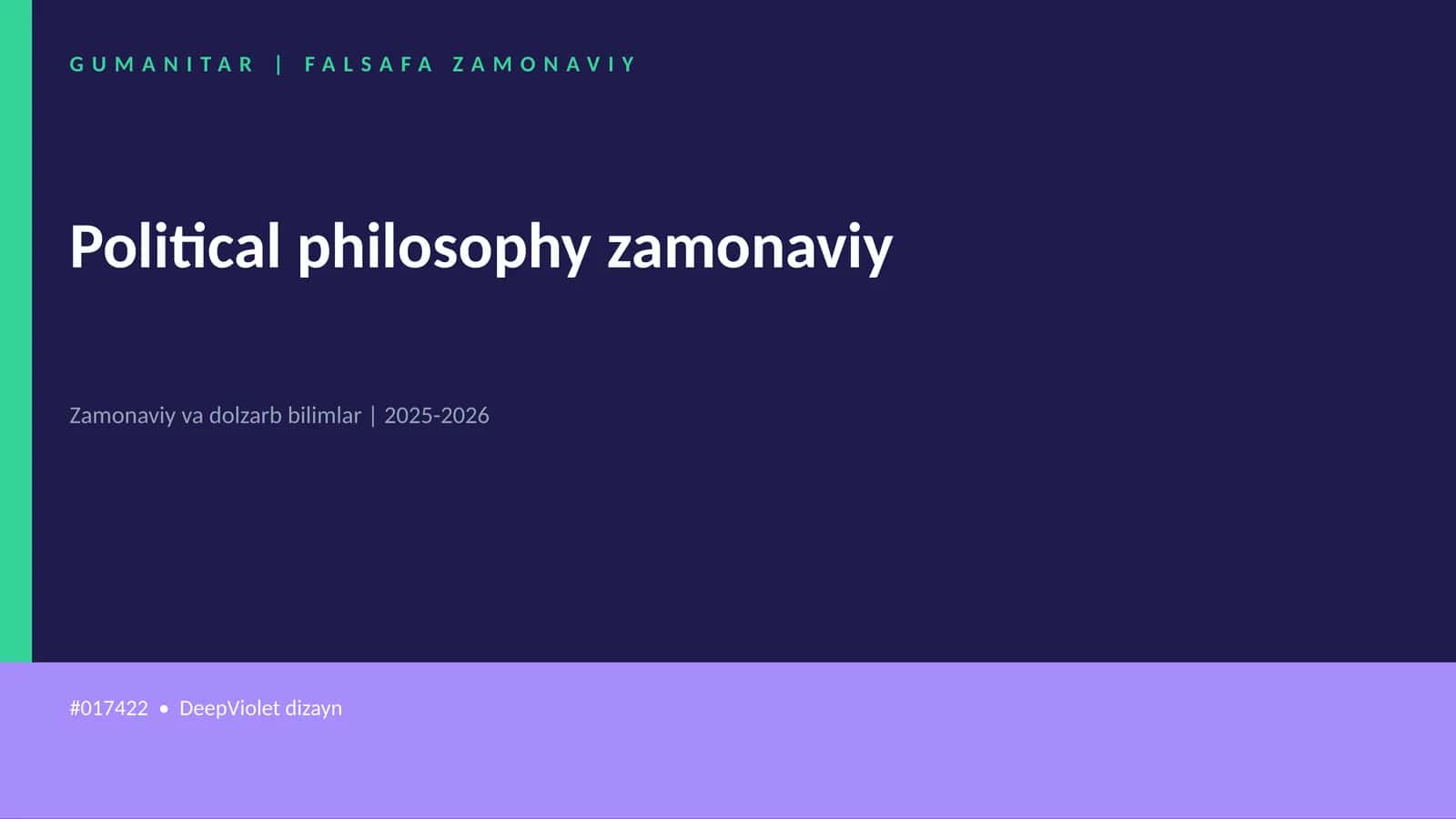 Political philosophy zamonaviy