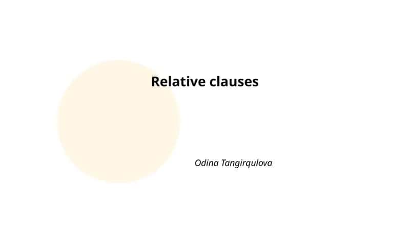 Relative clauses