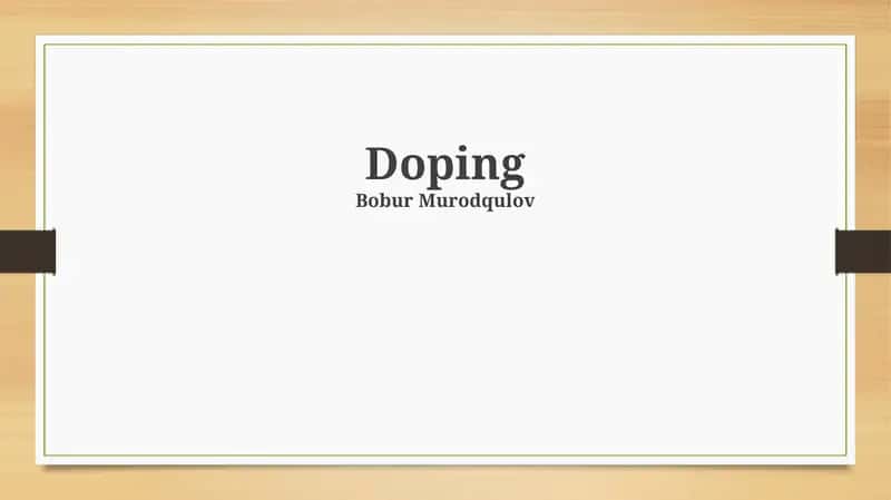 Doping: Ta'rif, Turlari va Tarixi