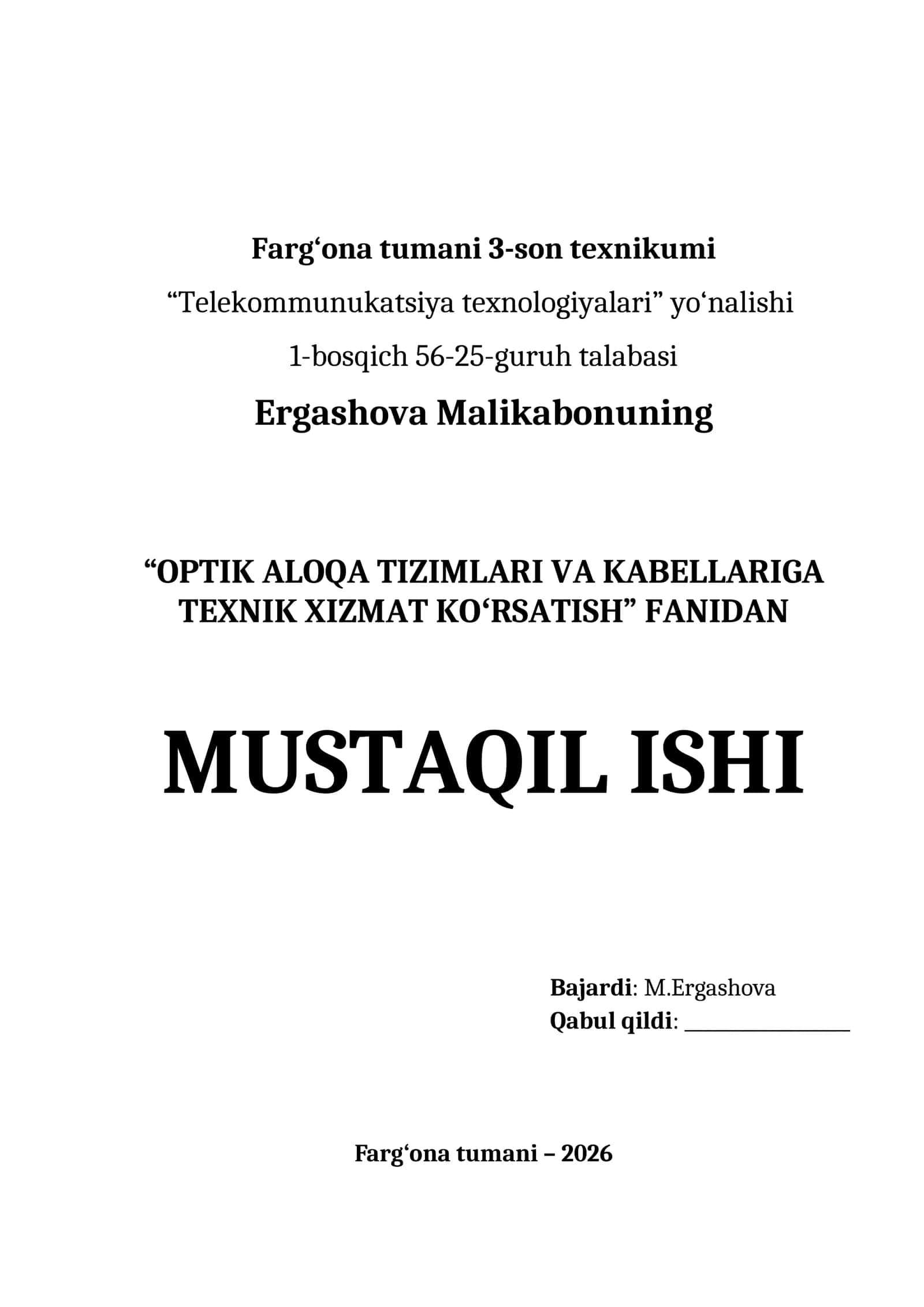 Optik tizimlarga texnik xizmat ko‘rsatishda energiya tejash usullari va ekologik xavfsiz texnologiyalar