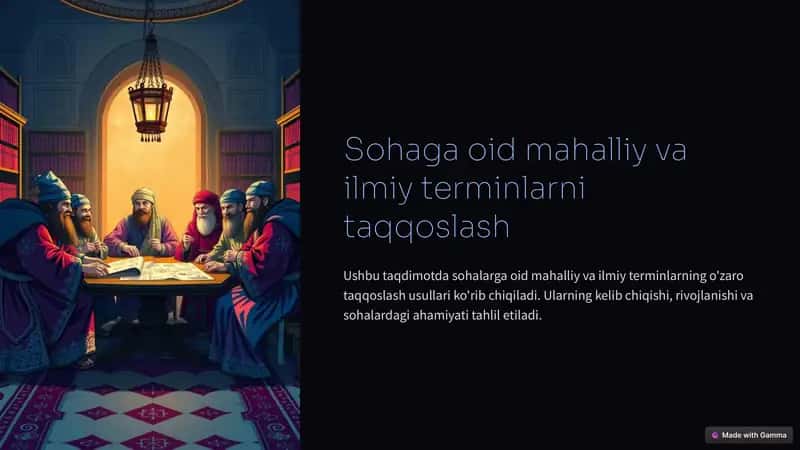 Mahalliy va ilmiy terminlar taqqoslash