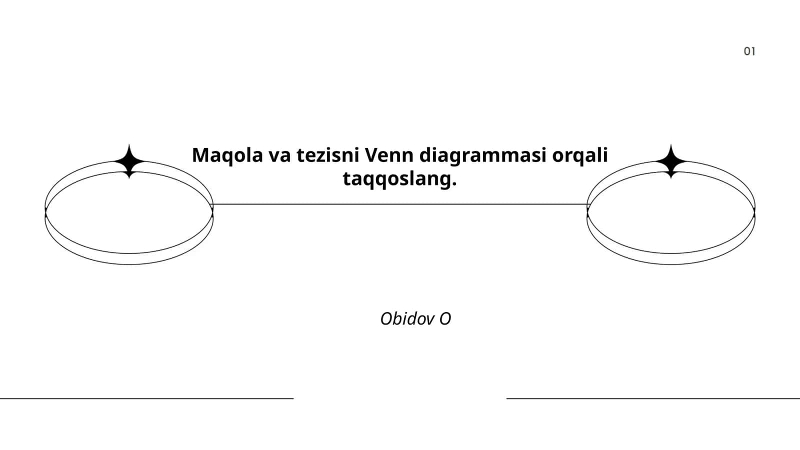 Maqola va tezisni Venn diagrammasi orqali taqqoslang