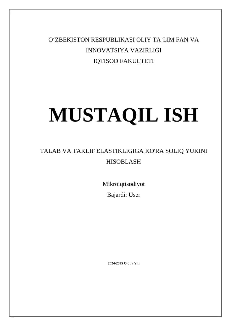 Talab va taklif elastikligi