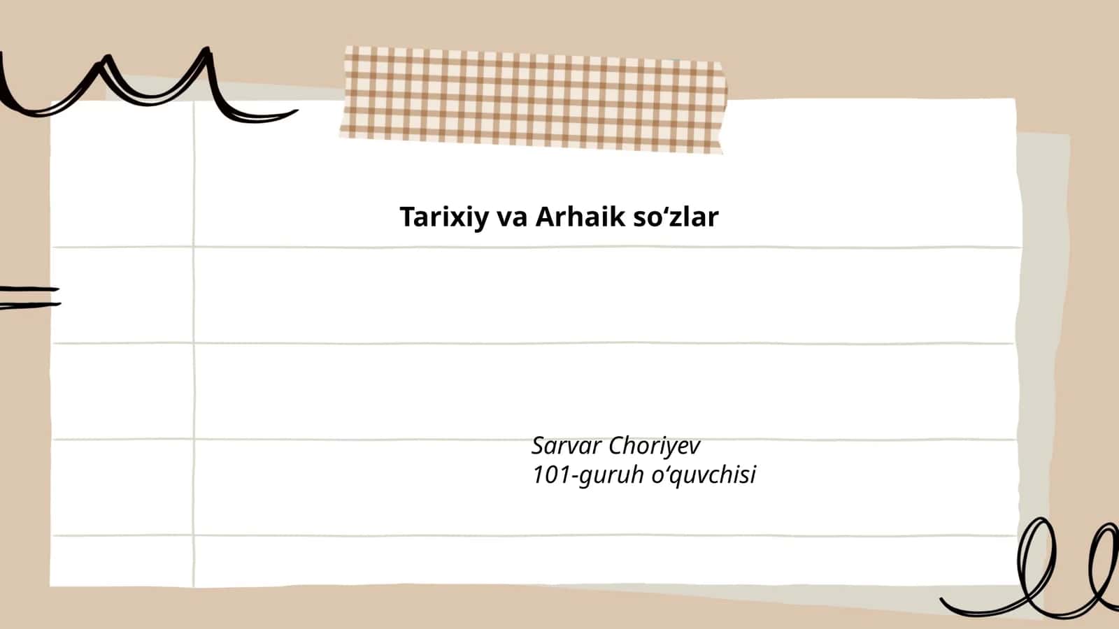 Tarixiy va Arhaik soʻzlar