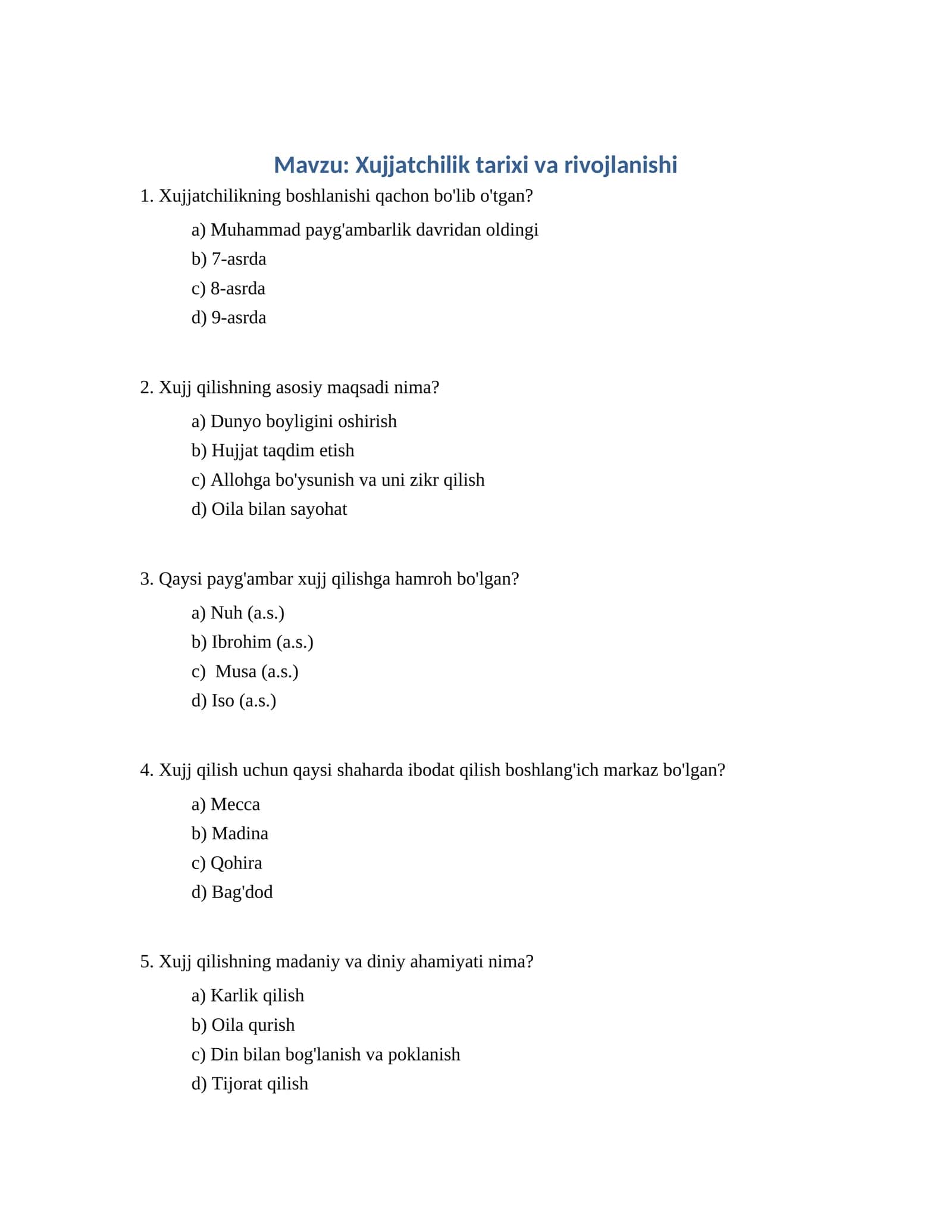 Xujjatchilik tarixi va rivojlanishi