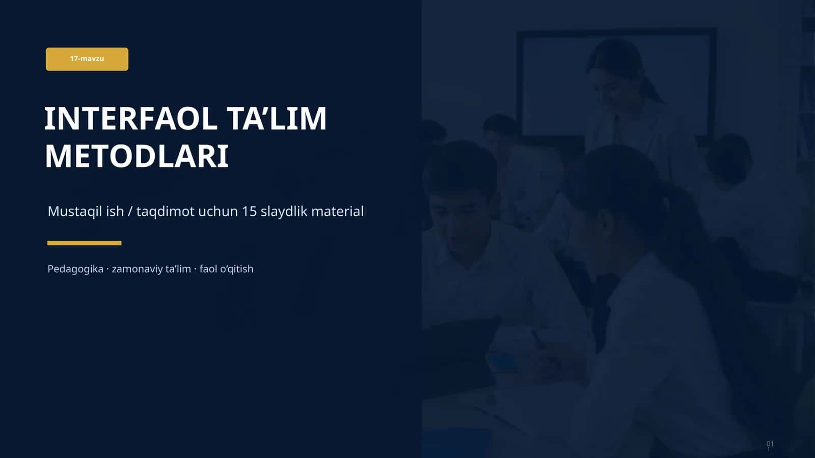 INTERFAOL TA’LIM METODLARI