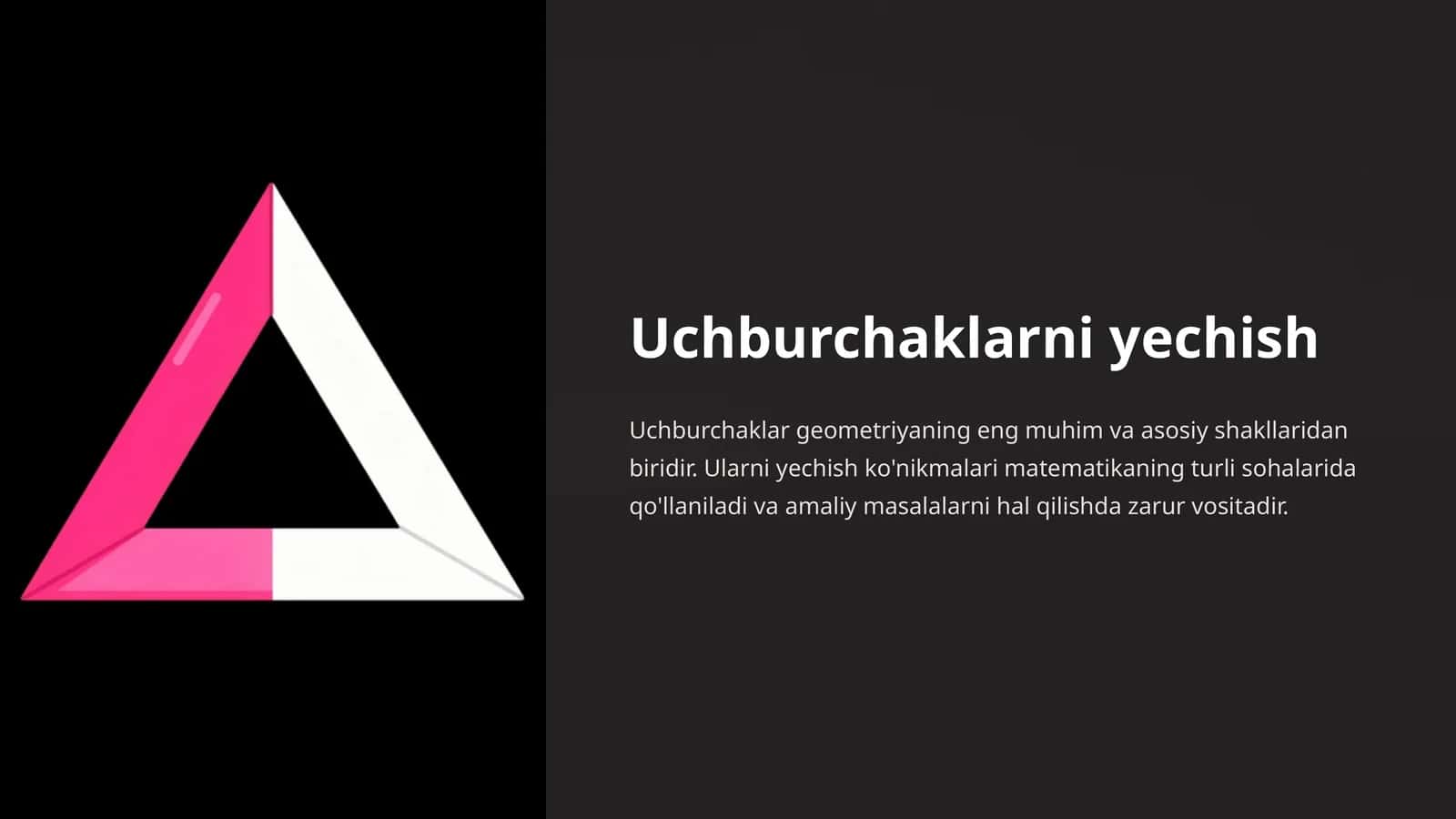 Uchburchaklarni yechish