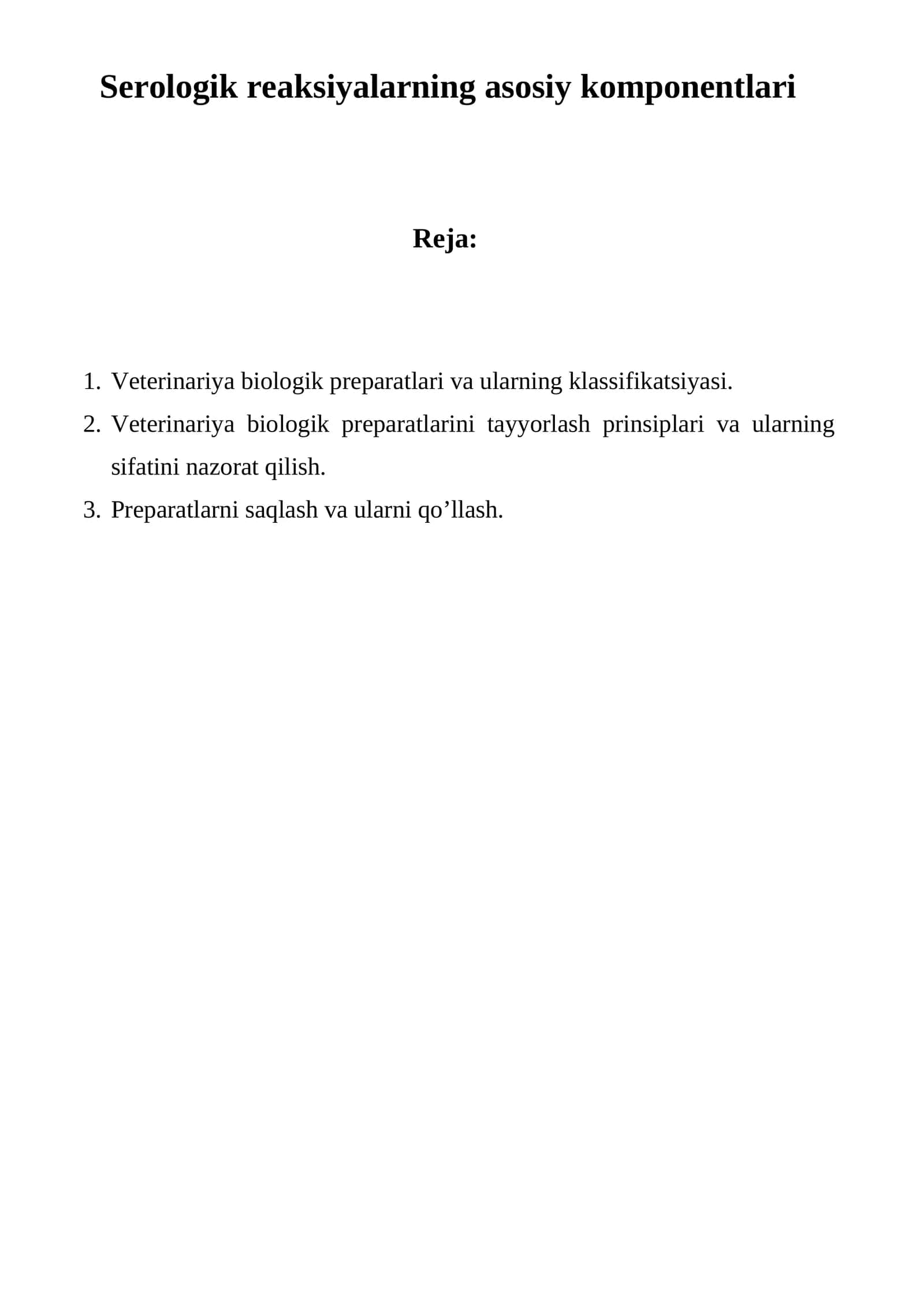 Veterinariya biologik preparatlari