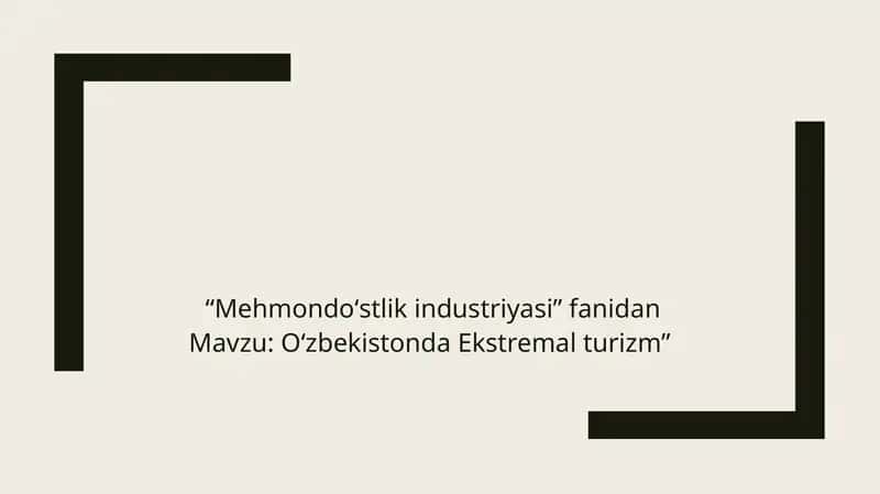 Oʻzbekistonda Ekstremal turizm