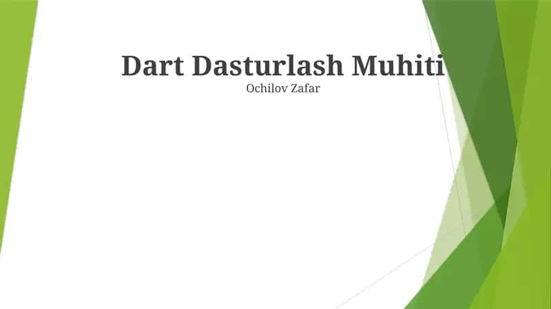 Dart Dasturlash Muhiti