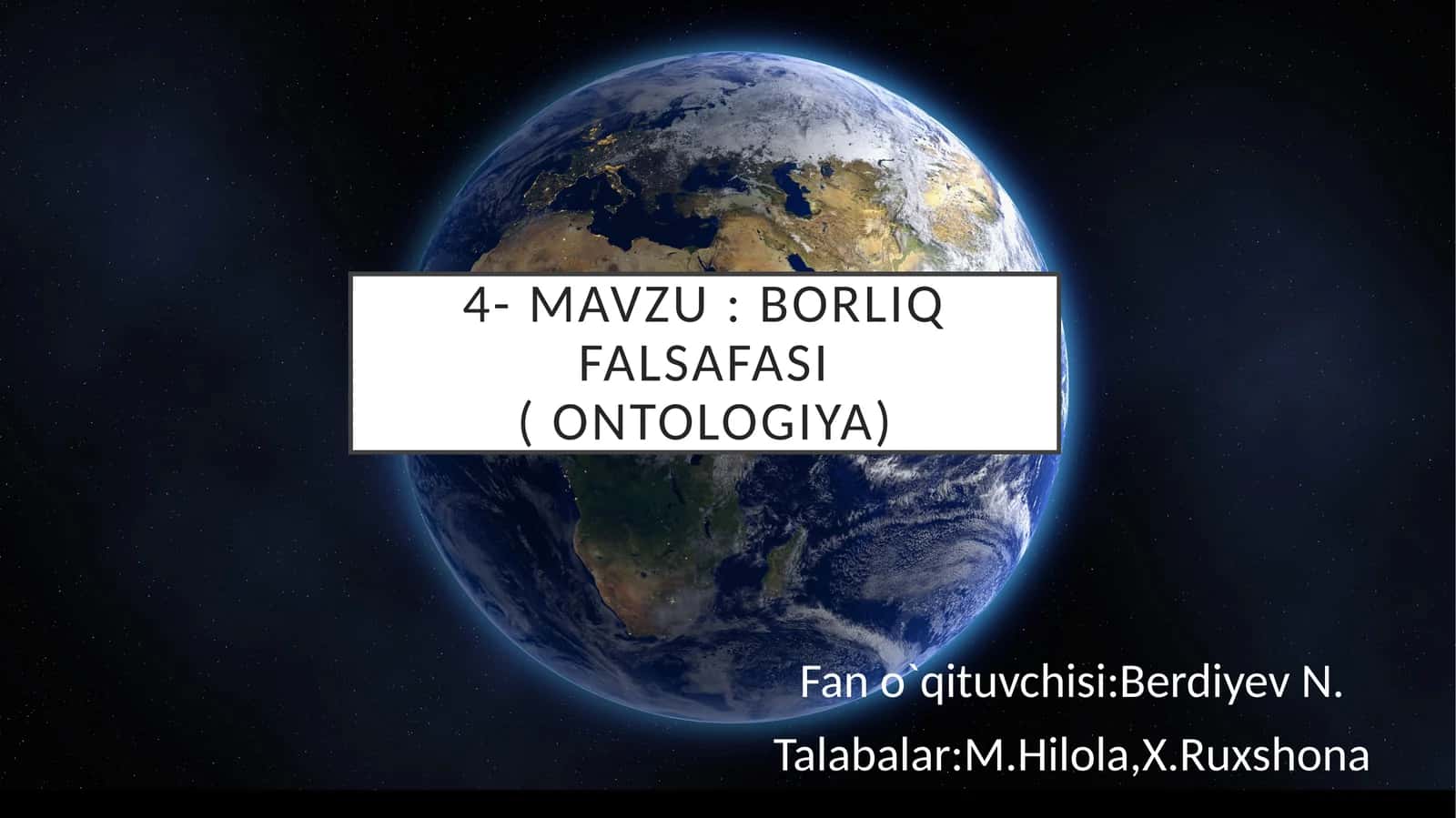 borliq falsafasi (ontologiya)