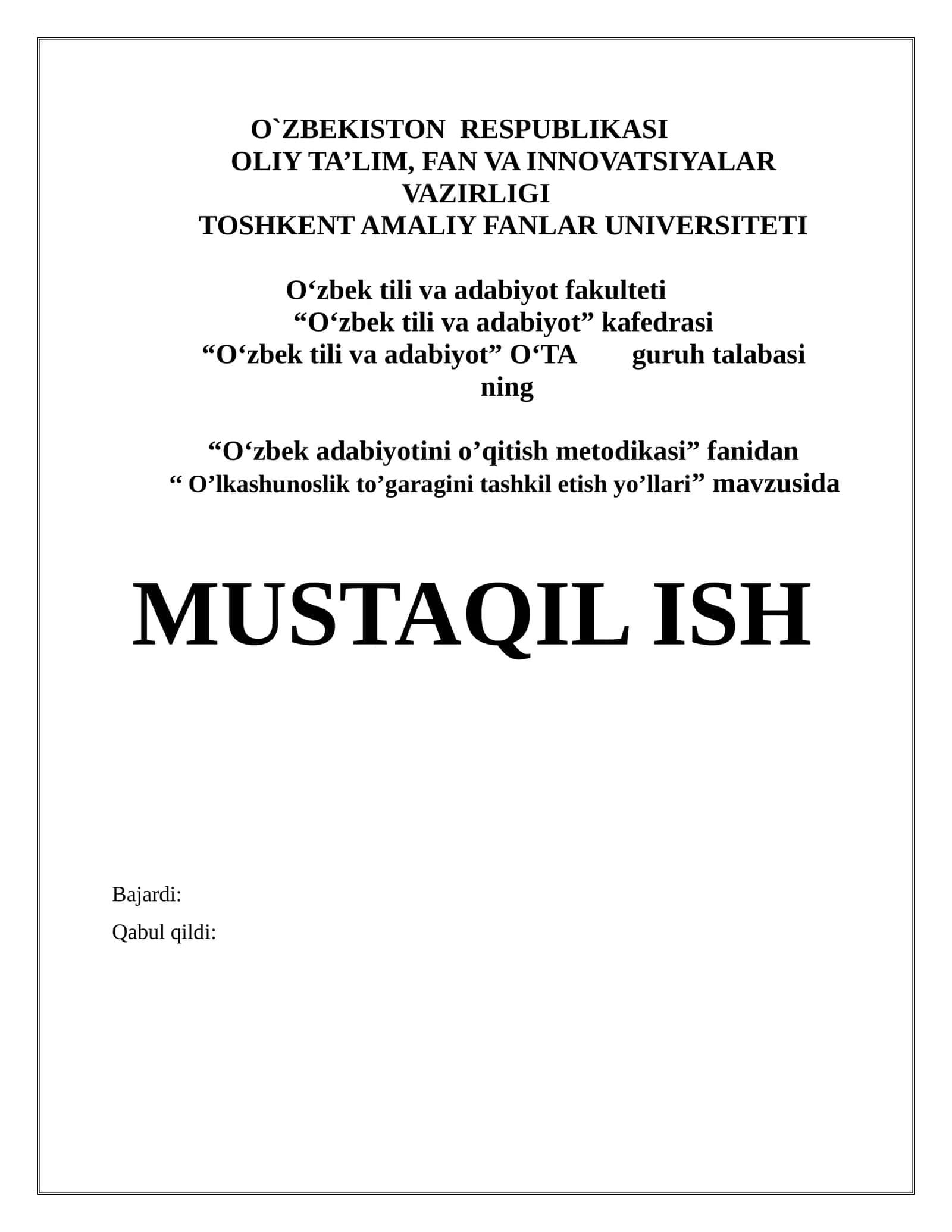 O‘lkashunoslik to‘garagini tashkil etish yo’llari