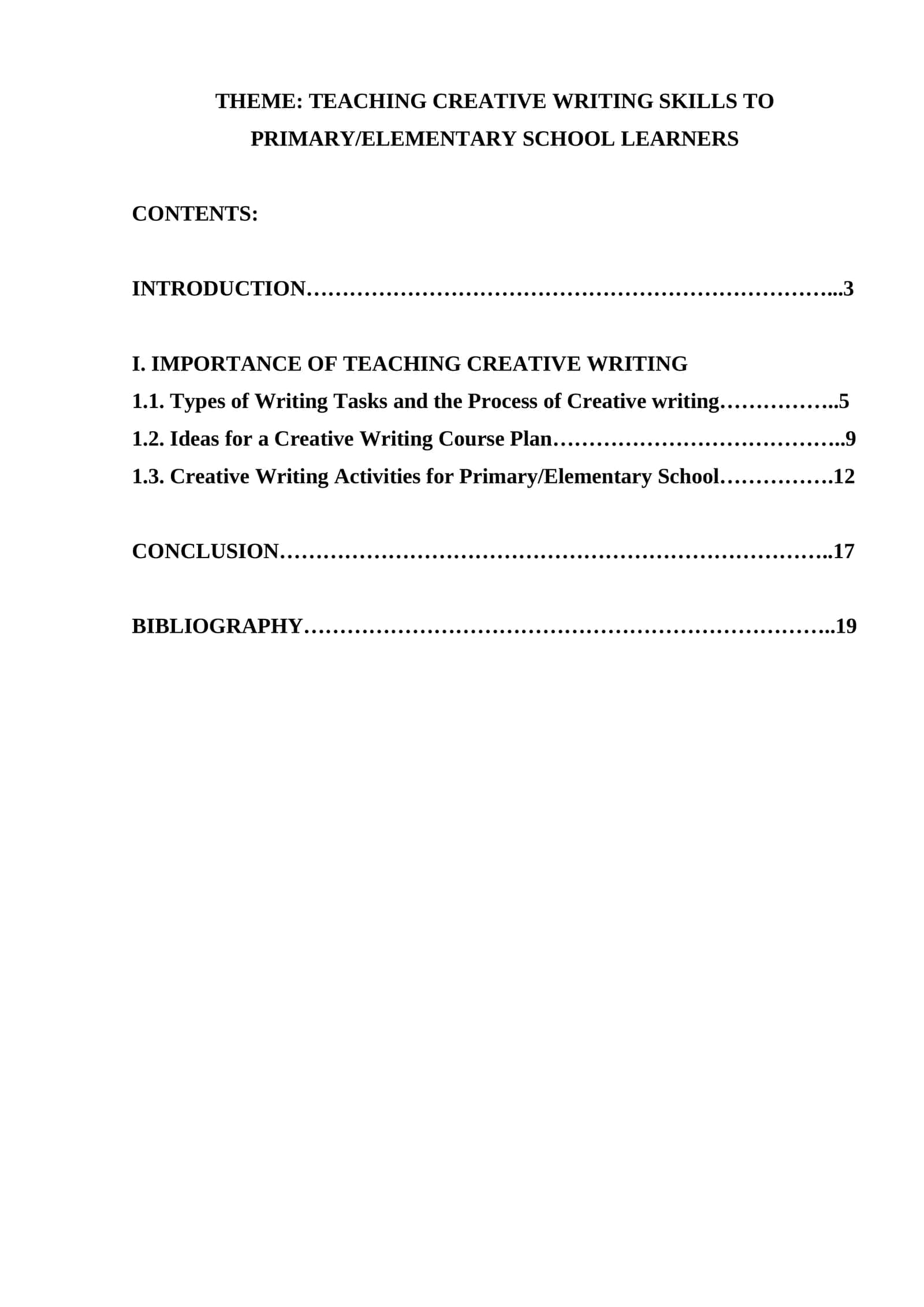 Creative Writing Skills for Primary School Learners