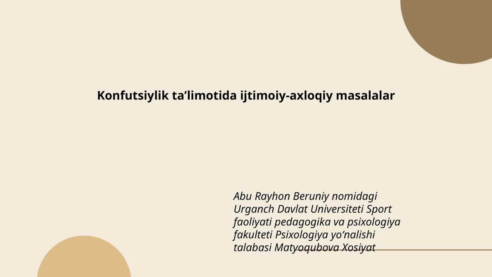 Konfutsiylik taʼlimotida ijtimoiy-axloqiy masalalar