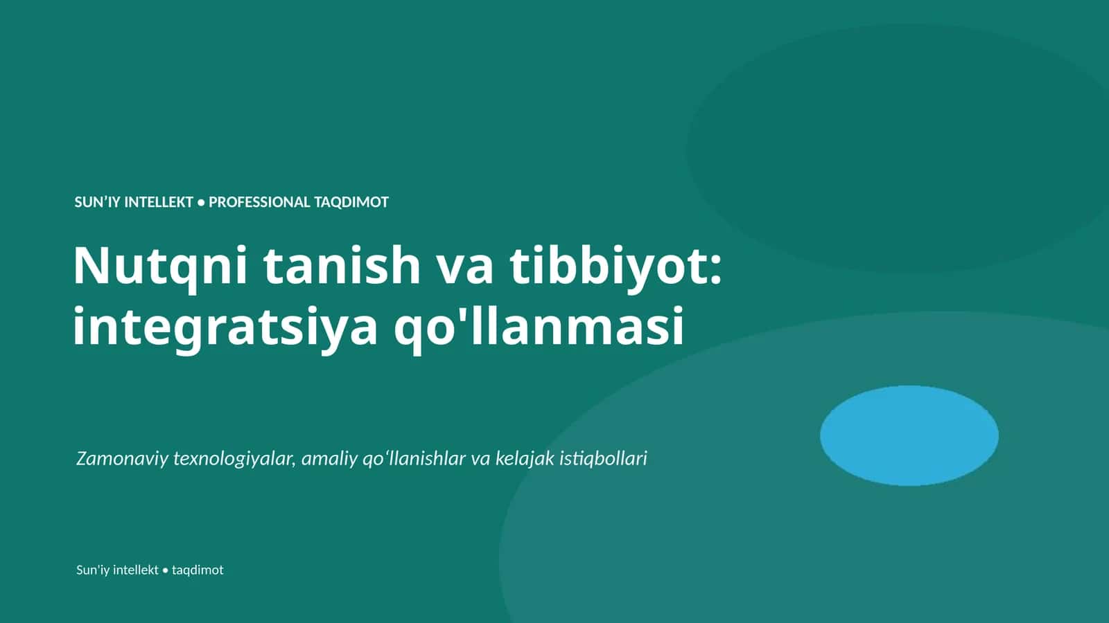 Nutqni tanish va tibbiyot: integratsiya qo'llanmasi