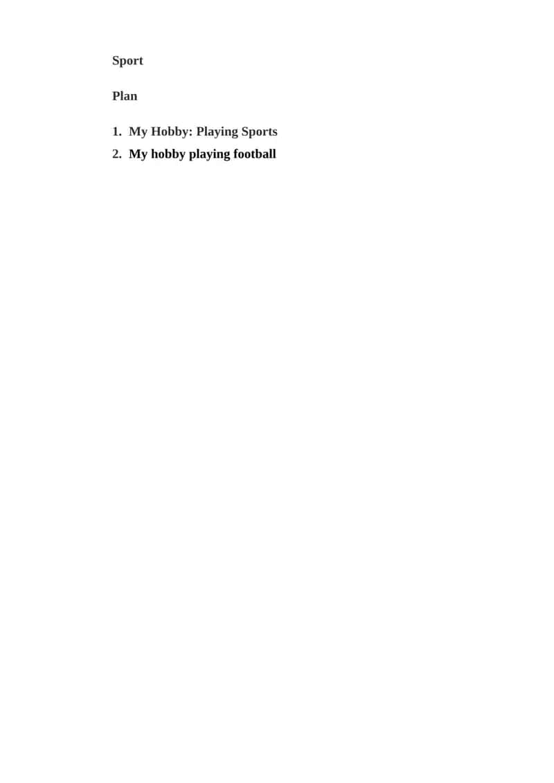 My Hobby: Playing Sports