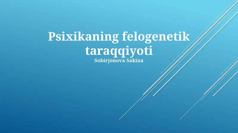 Psixikaning felogenetik taraqqiyoti
