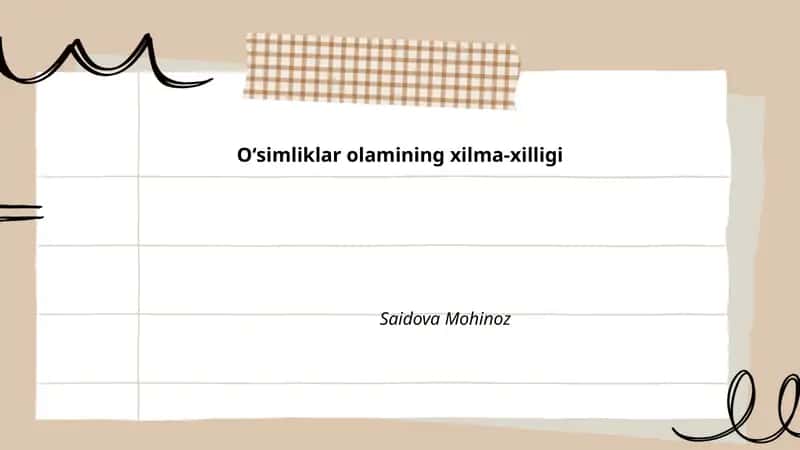 Oʻsimliklar olamining xilma-xilligi
