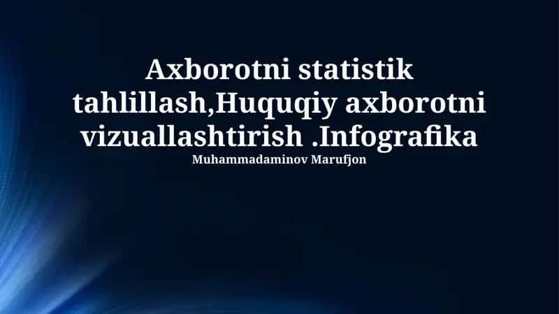 Axborotning Statistik Tahlili