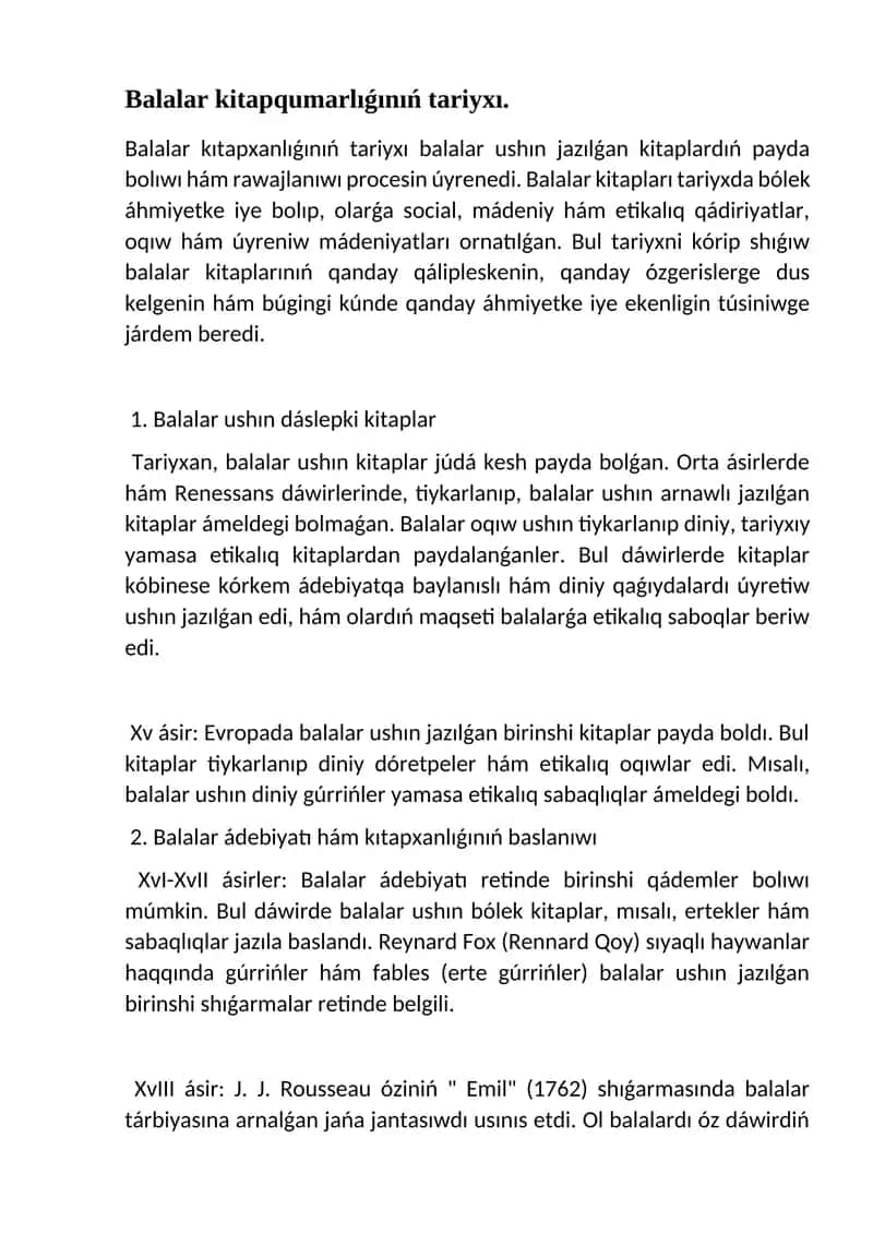 Balalar kitapları tarihi