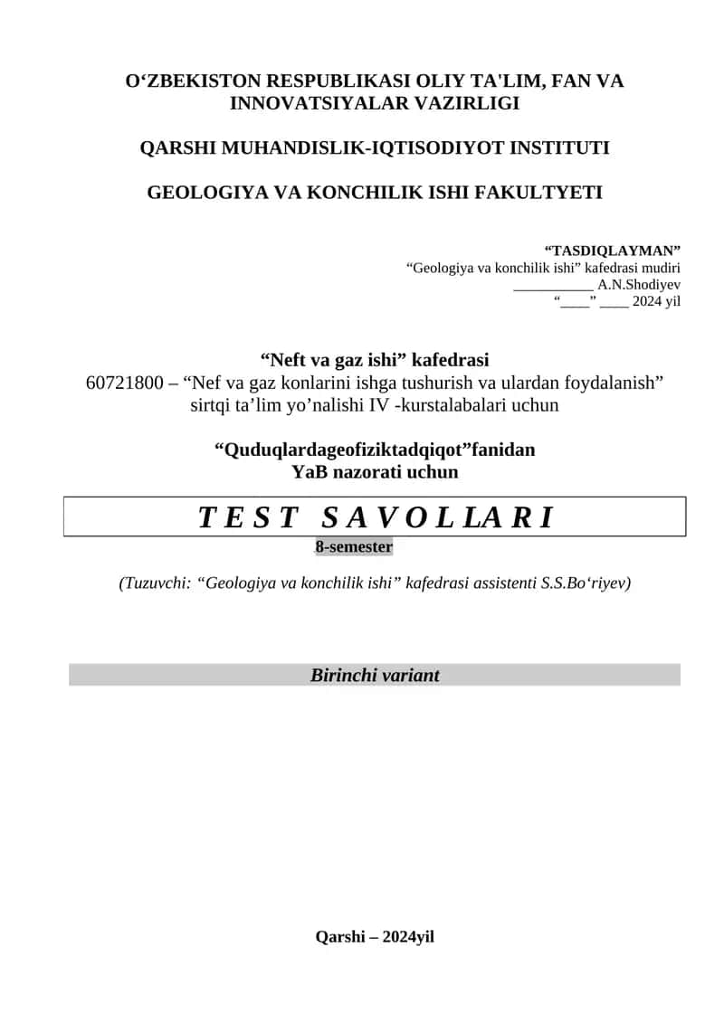 Nef va gaz konlarini ishga tushurish va ulardan foydalanish