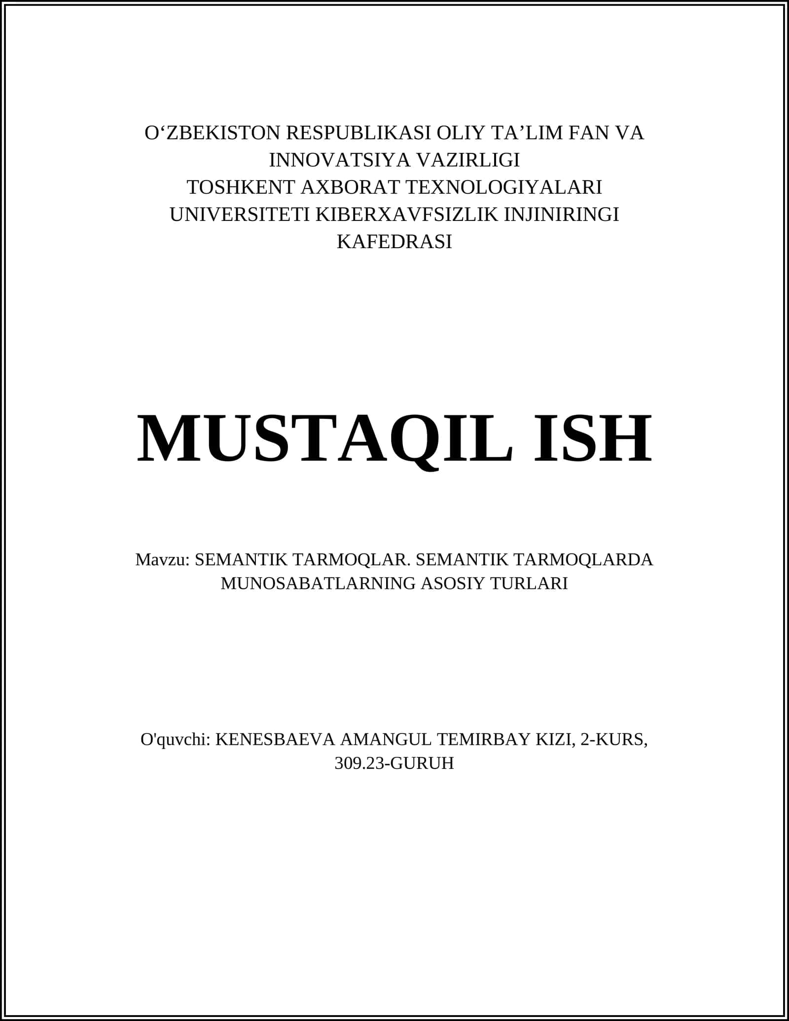 SEMANTIK TARMOQLAR