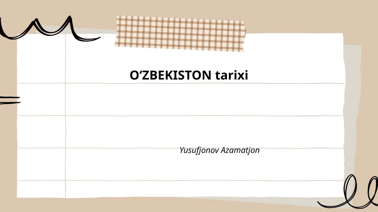 OʻZBEKISTON tarixi