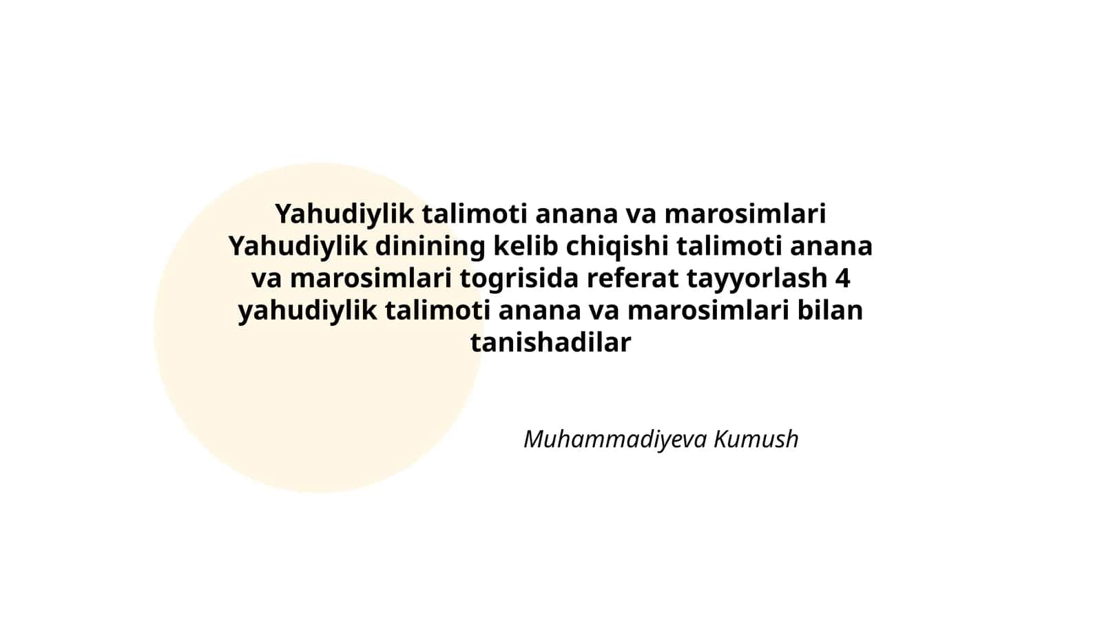 Yahudiylik talimoti anana va marosimlari