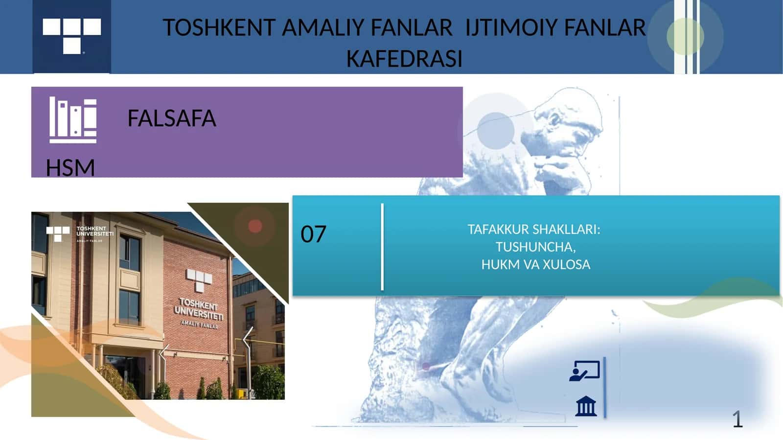 TAFAKKUR SHAKLLARI: TUSHUNCHA, HUKM VA XULOSA
