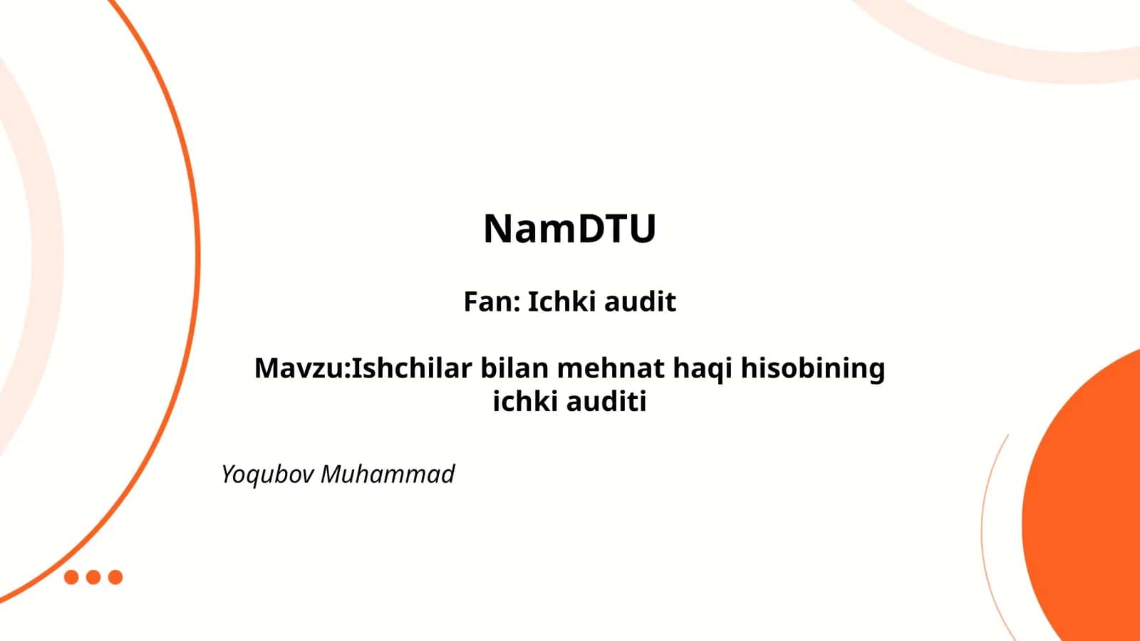 Ishchilar bilan mehnat haqi hisobining ichki auditi