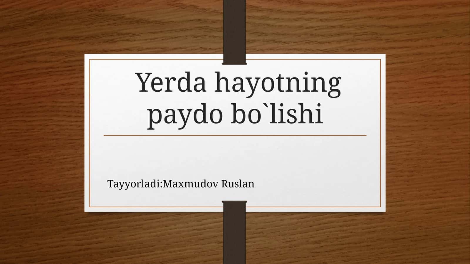 Yerdagi hayotning paydo bo'lishi