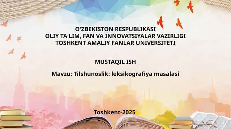 Tilshunoslik: leksikografiya masalasi