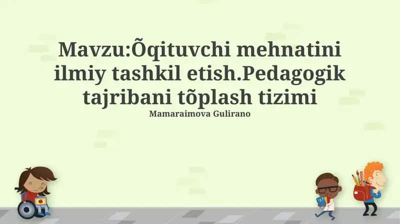 Pedagogik tajribani to'plash tizimi
