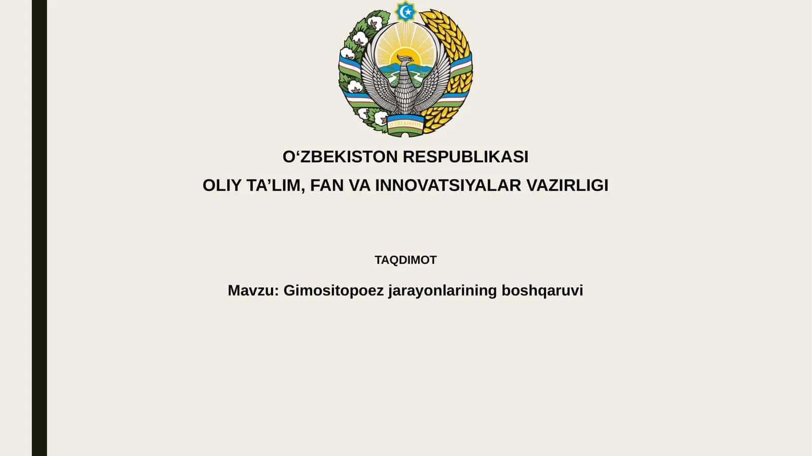 Gimositopoez jarayonlarining boshqaruvi