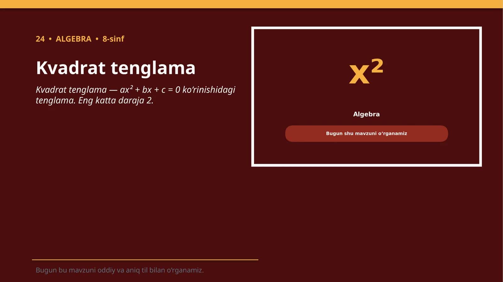 Kvadrat tenglama