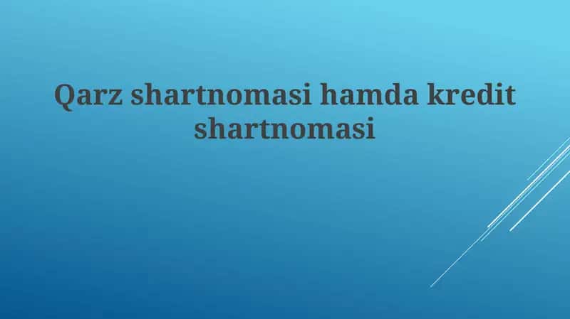 Qarzshartnomasihamdakreditshartnomasi