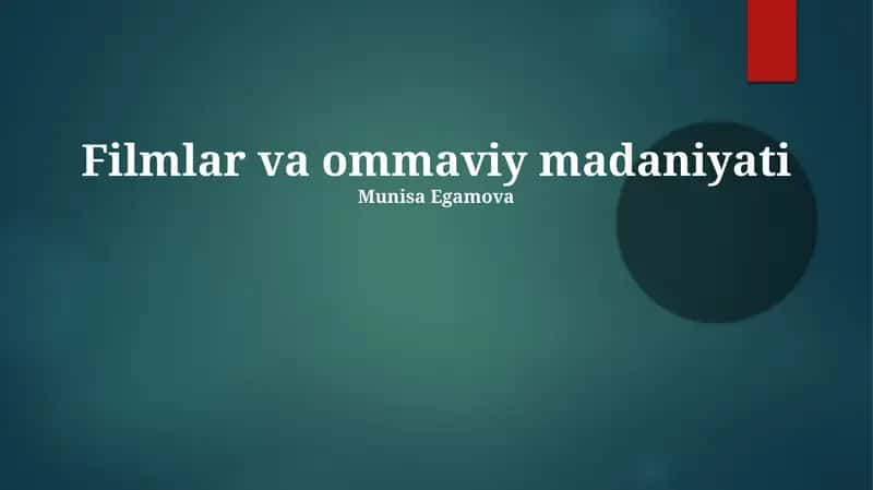 Filmlar va ommaviy madaniyati