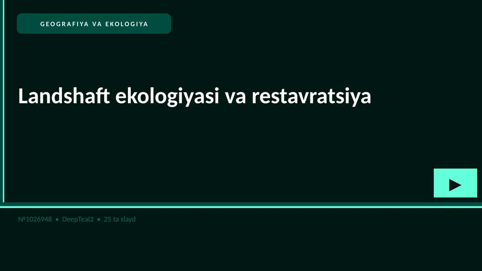 GEOGRAFIYA VA EKOLOGIYA