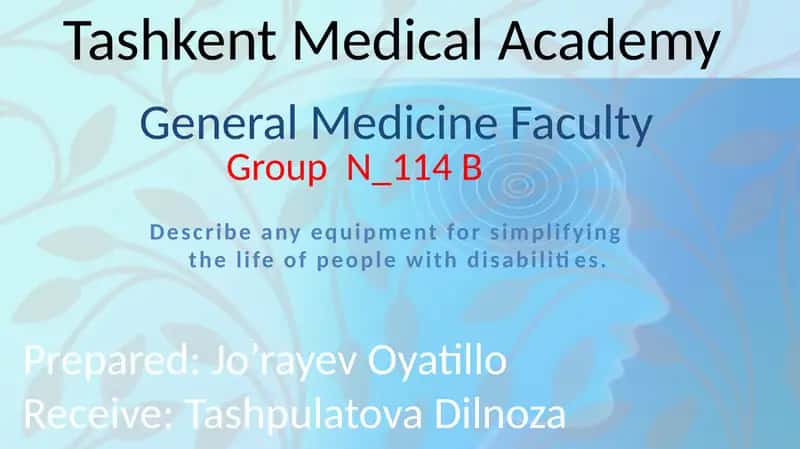 Assistive technology for people with disabilities
