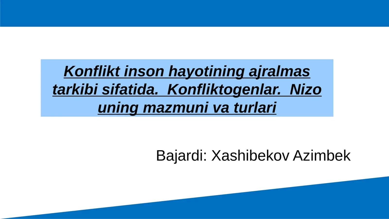 Blue Work Report