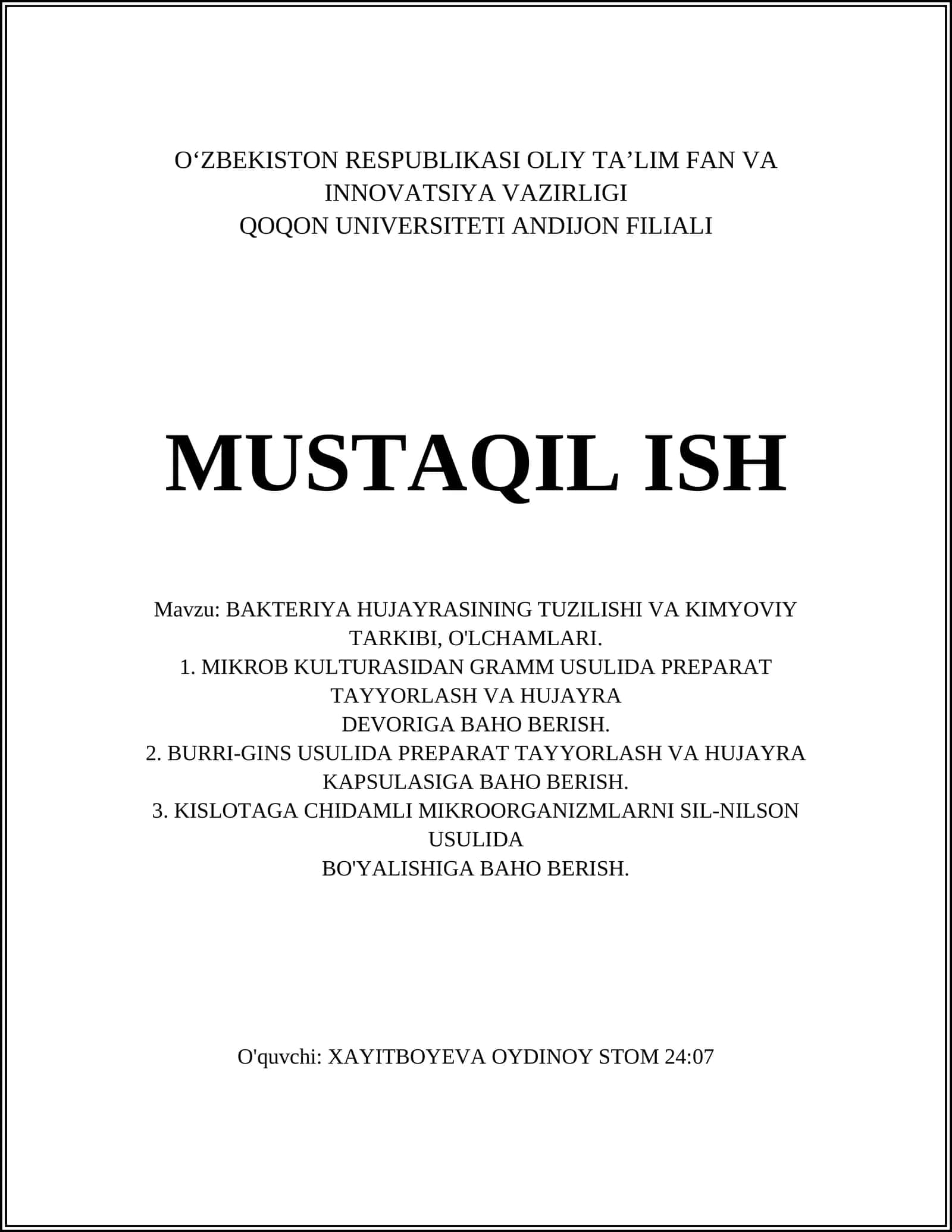 Bakteriya hujayra devori: Gram-musbat va Gram-manfiy struktura farqlari
