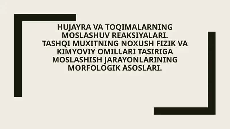 Hujayra Tuzilishi va Funksiyalari