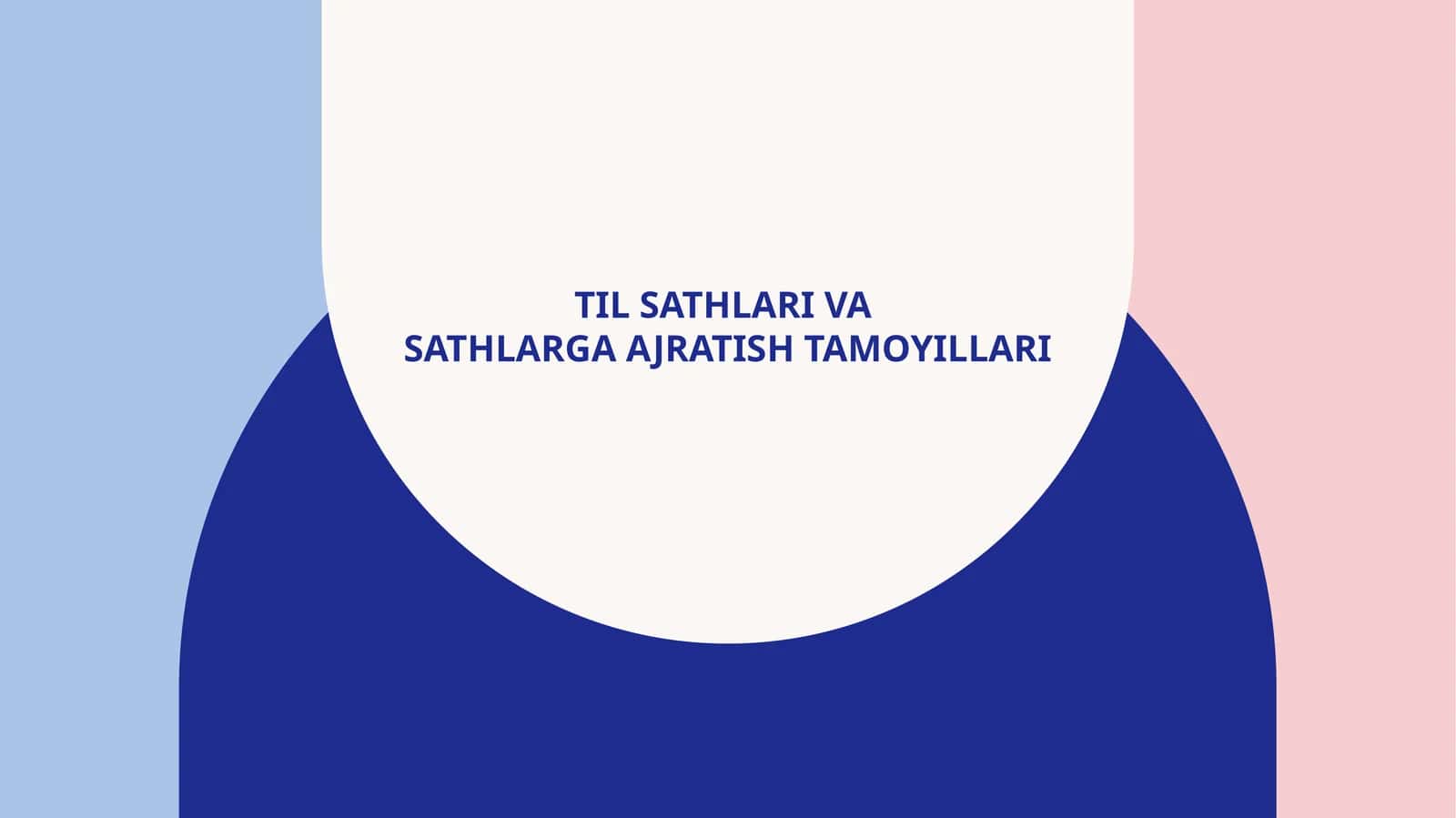 TIL SATHLARI VA SATHLARGA AJRATISH TAMOYILLARI