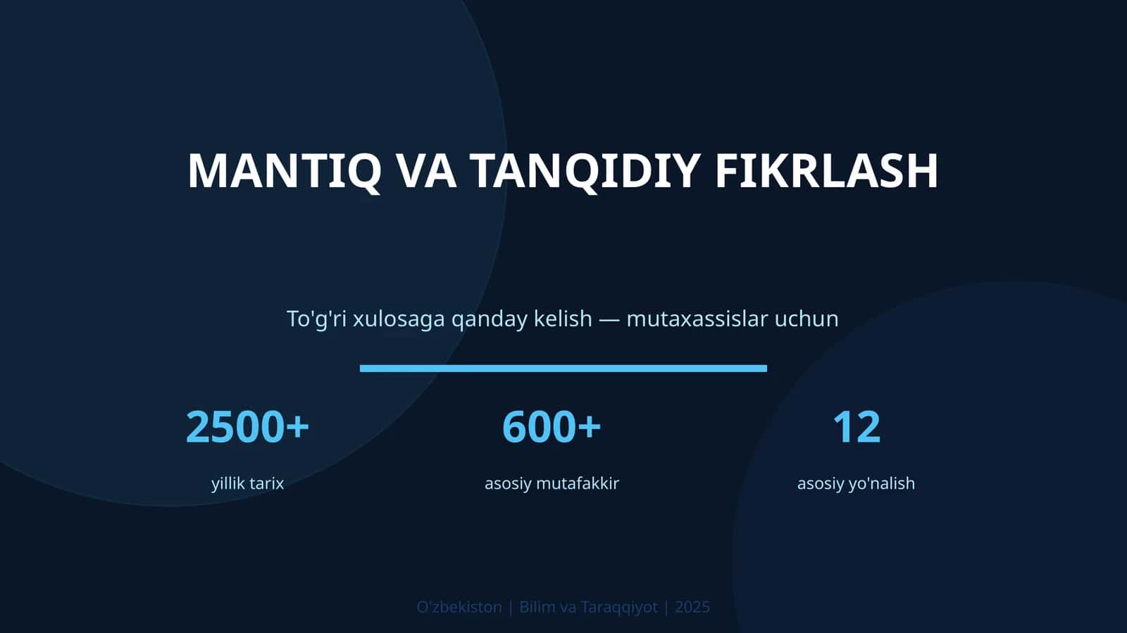 Mantiq va tanqidiy fikrlash