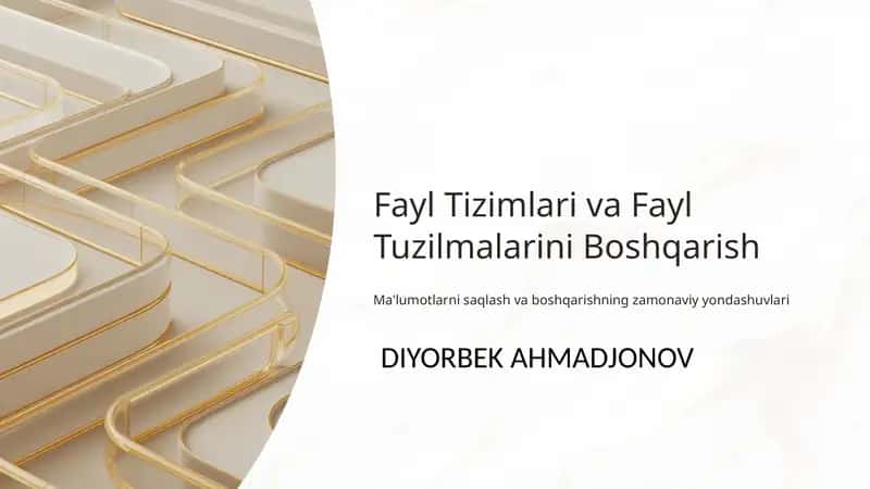 Fayl Tizimlari va Fayl Tuzilmalarini Boshqarish