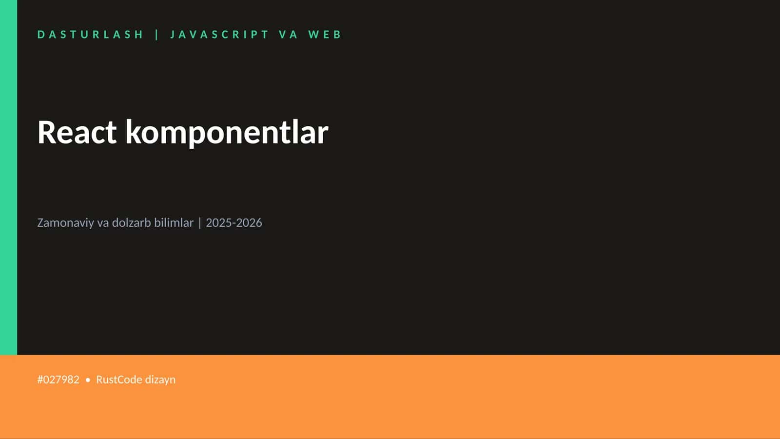 React komponentlar
