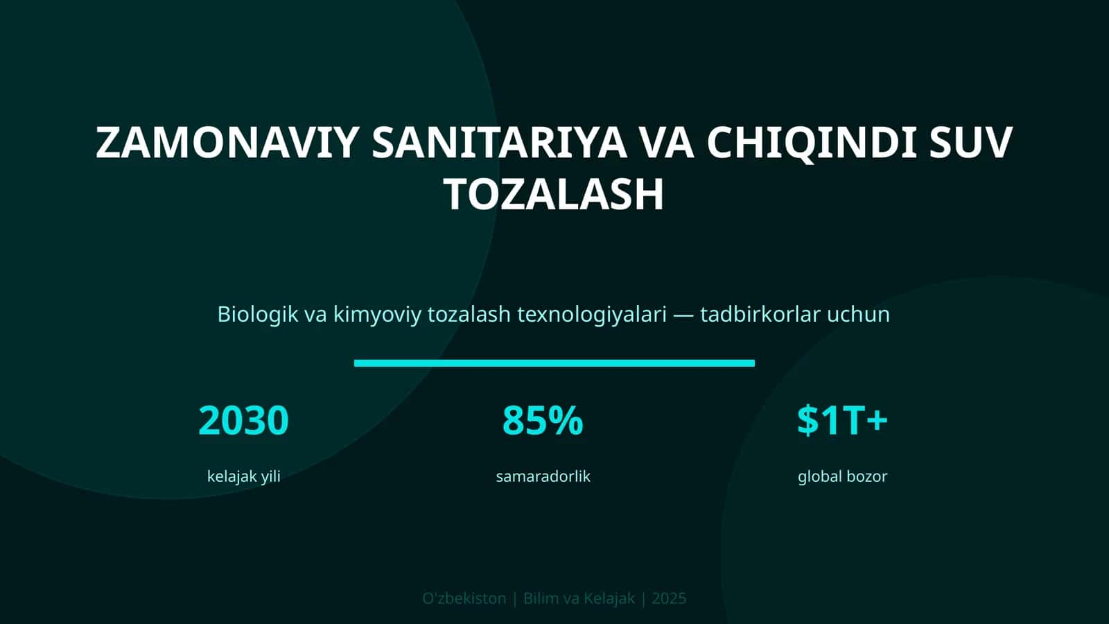 Zamonaviy sanitariya va chiqindi suv tozalash