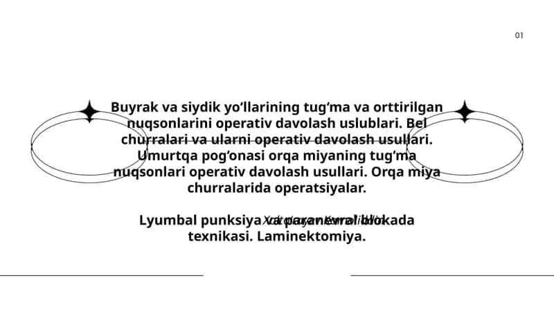 Operativ davolash usullari