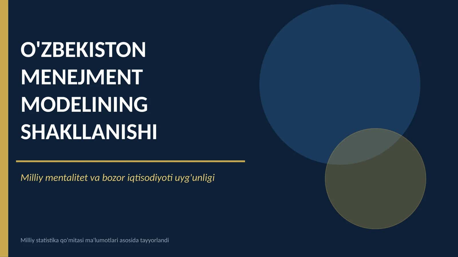 O'ZBEKISTON MENEJMENT MODELINING SHAKLLANISHI