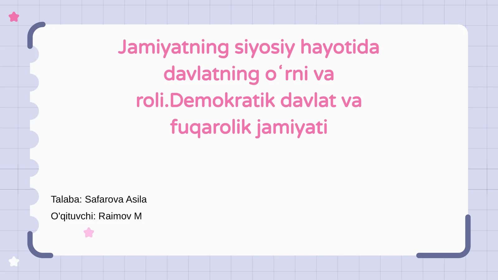 Davlat va siyosiy hayot